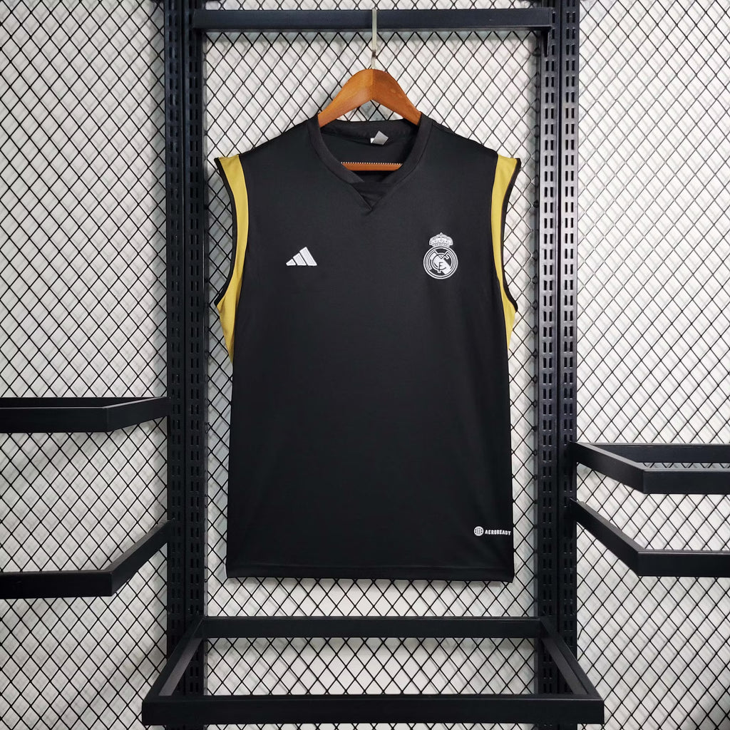 Real Madrid 2023/24 Black Training Vest – Elite Football Training Top