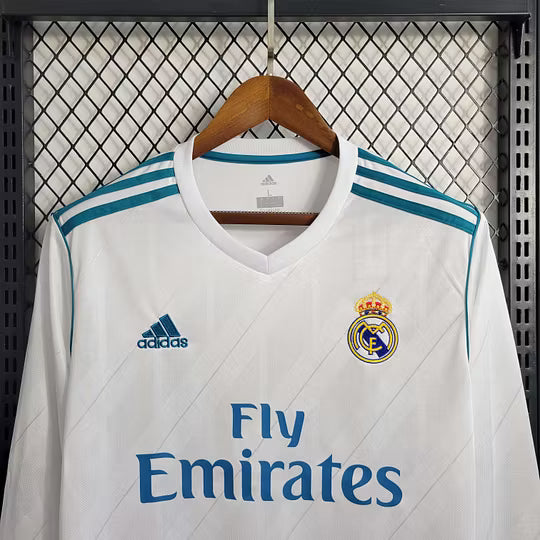 Retro Real Madrid Long Sleeve Jersey – Classic Vintage Football Shirt | White Edition